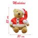Enfeite Natal Urso De Pelúcia Roupa E Gorro Natalino 23cm