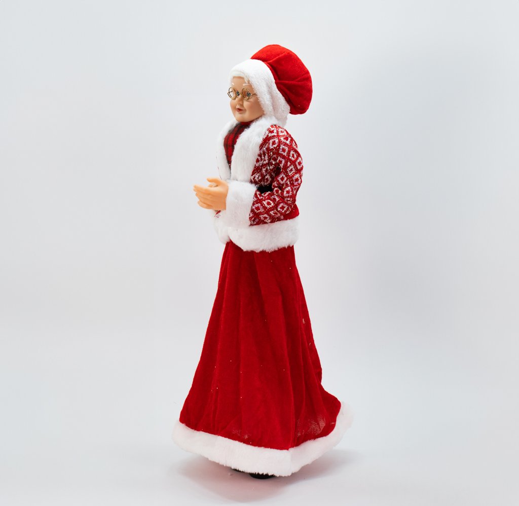 Enfeite Natalino Boneca Mamãe Noel Tecido Decorativo 61 cm