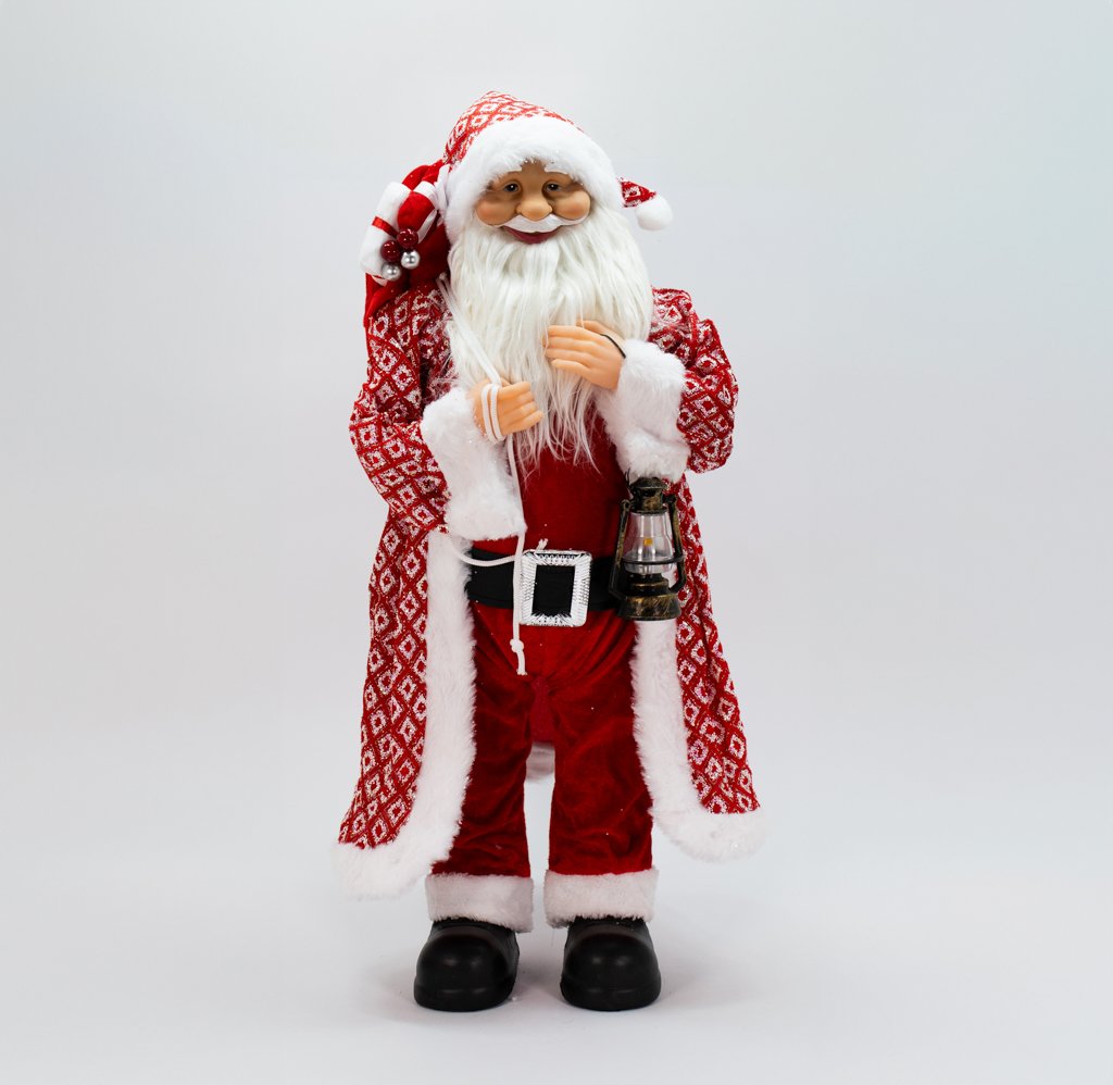 Enfeite Natalino Boneco Papai Noel Tecido Decorativo 62 cm