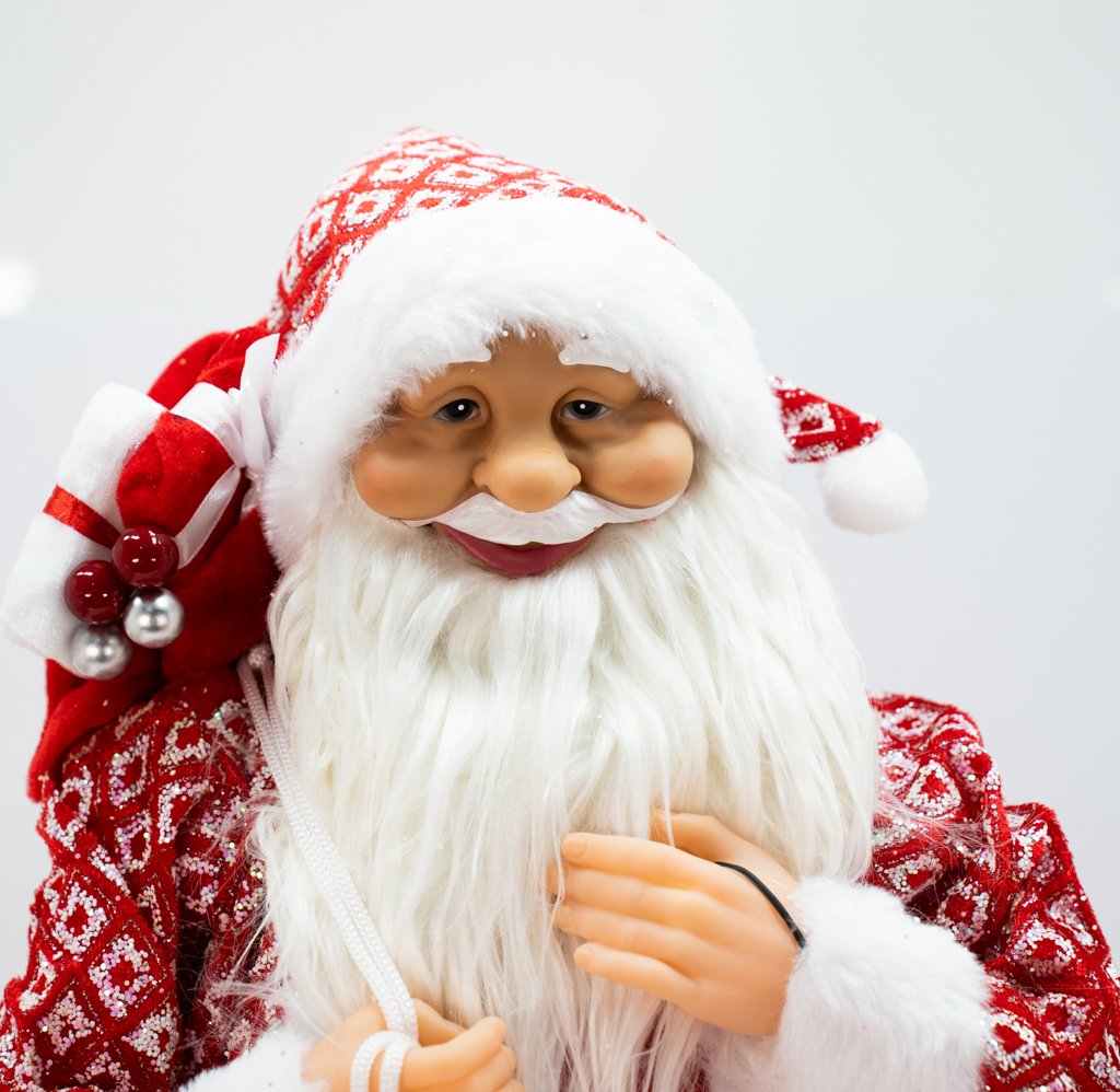 Enfeite Natalino Boneco Papai Noel Tecido Decorativo 62 cm