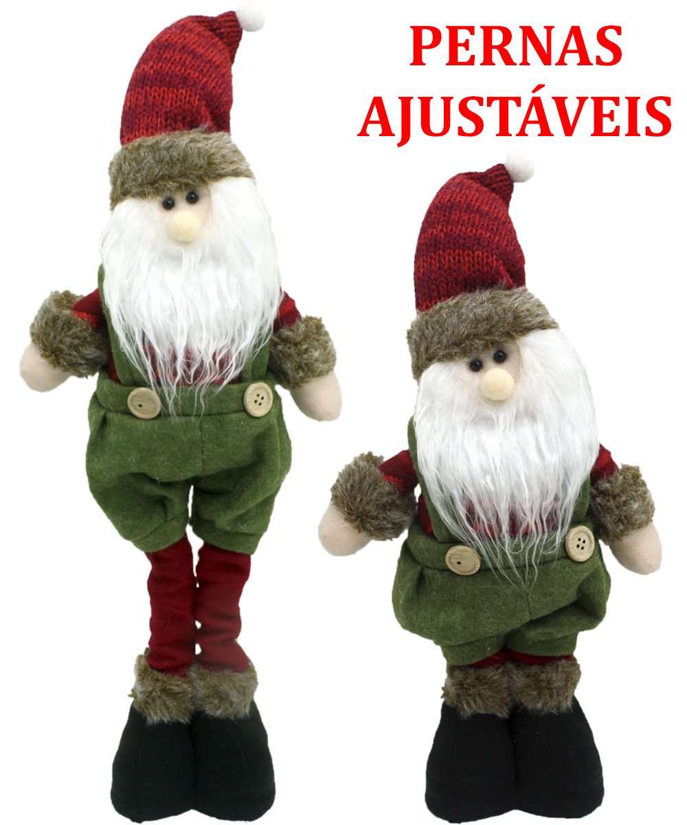 Enfeite Natalino Papai Noel Perna Ajustáveis Decorativo 45cm