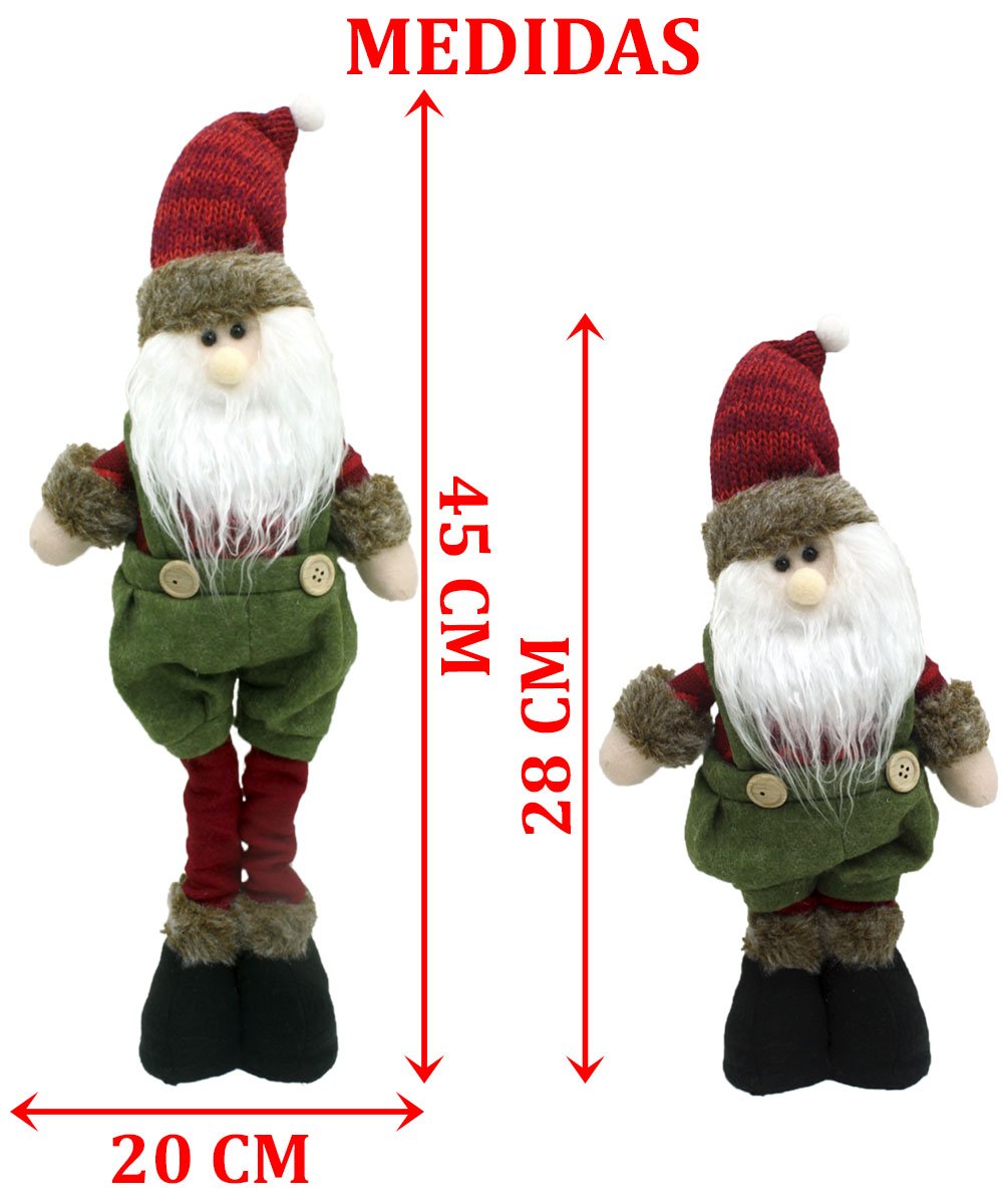 Enfeite Natalino Papai Noel Perna Ajustáveis Decorativo 45cm