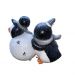 Enfeite Natalino Pinguins Nevado Decoração Luminária Luz LED