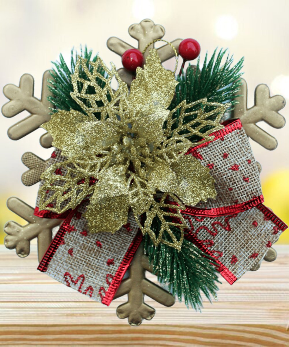 Enfeite Pendente Natalino Laço Arranjo Decoração Natal 15cm