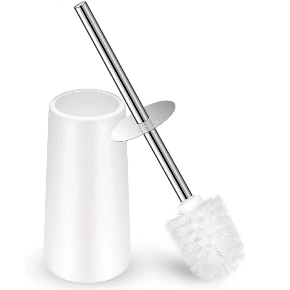 Escova Sanitária com Suporte Plástico Cerdas Arredondadas Branco