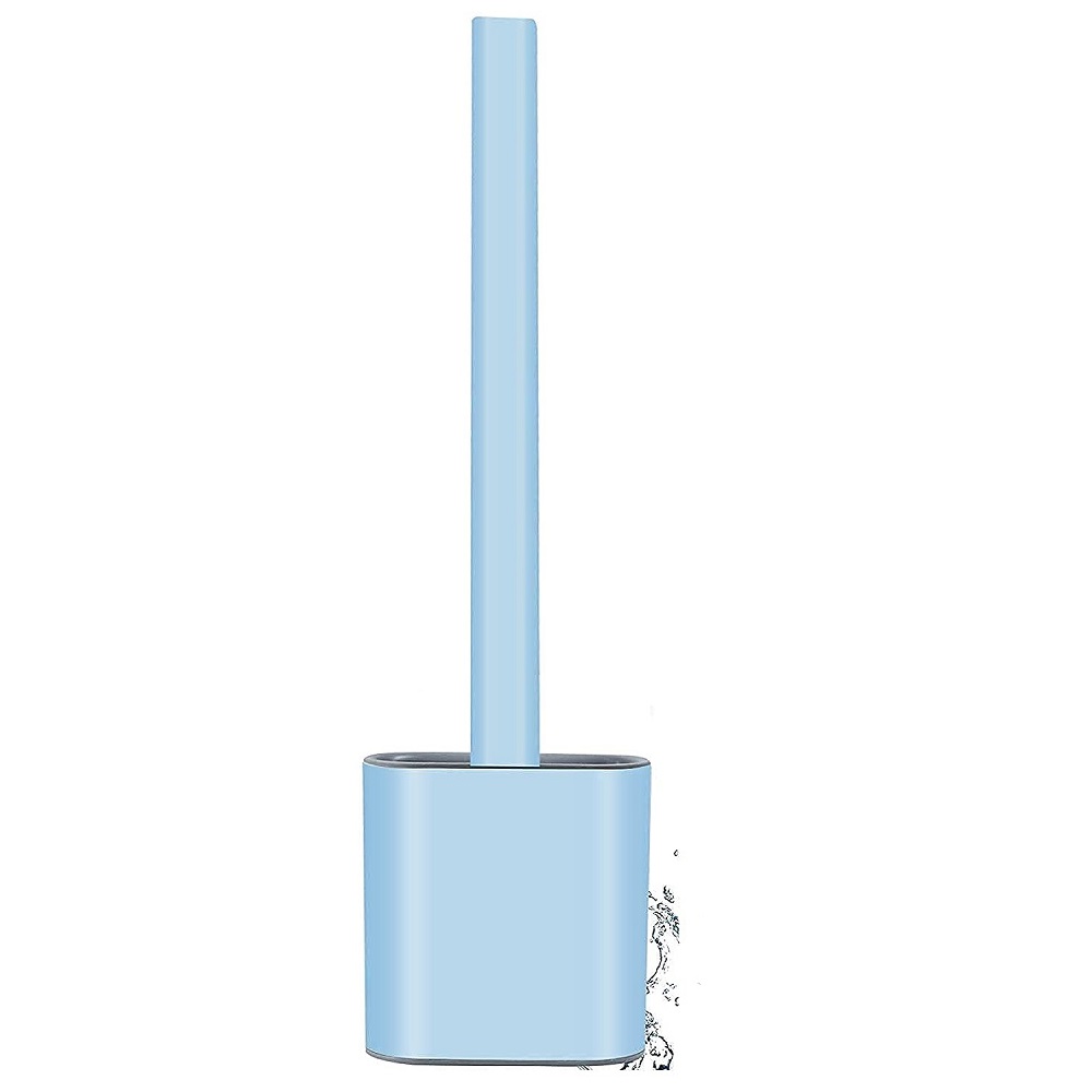 Escova Vaso Sanitario Cerdas Silicone Slim Azul