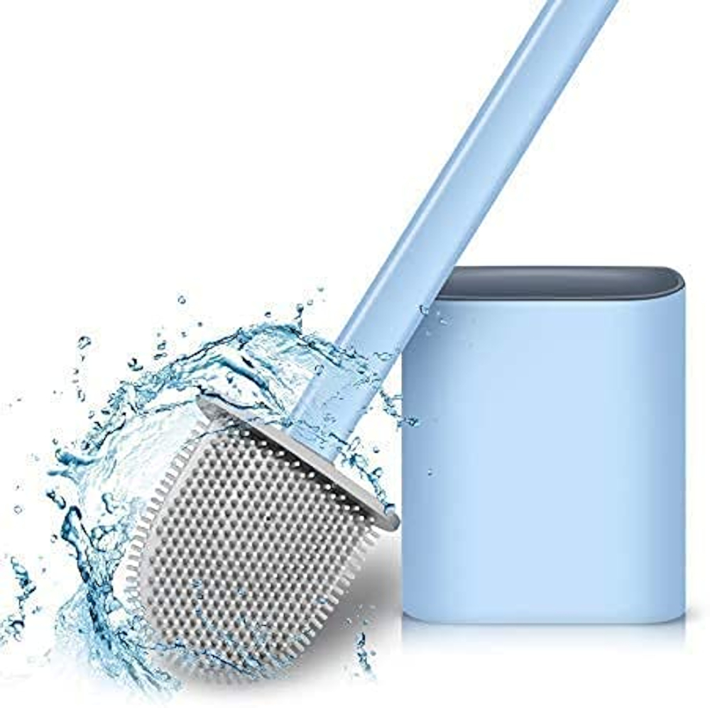 Escova Vaso Sanitario Cerdas Silicone Slim Azul