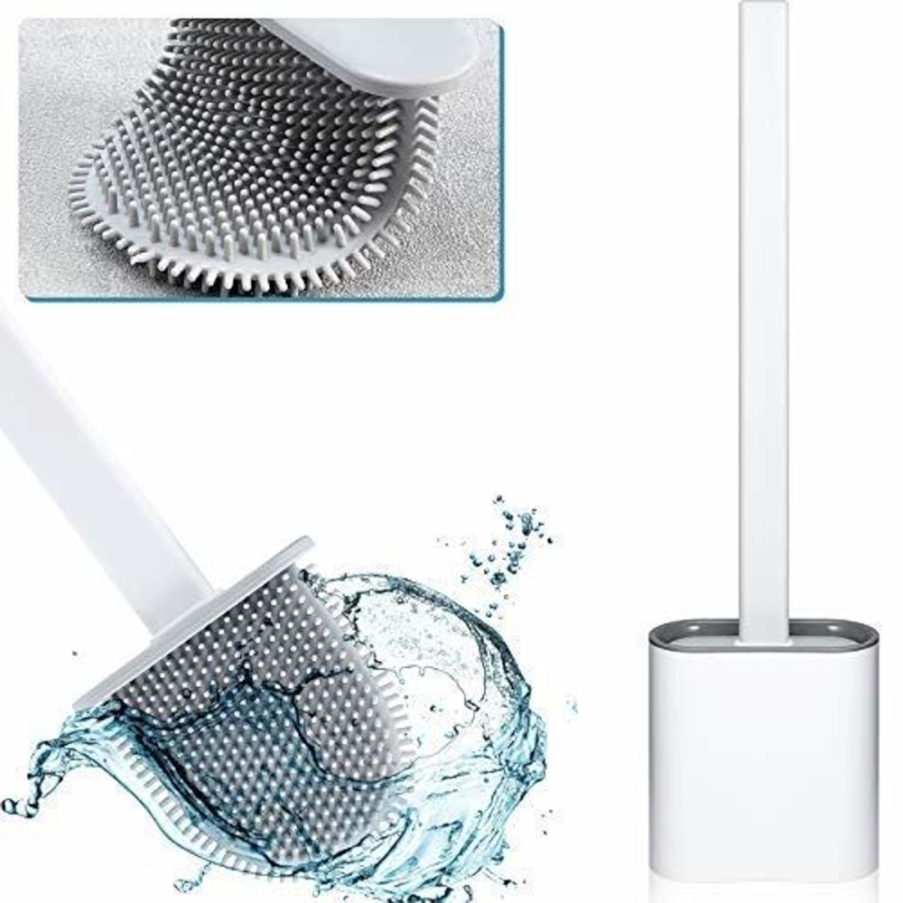 Escova Vaso Sanitario Cerdas Silicone Slim Branco