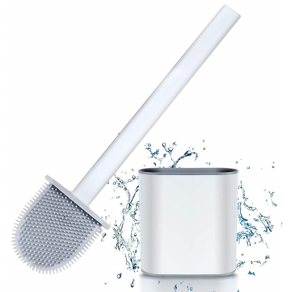 Escova Vaso Sanitario Cerdas Silicone Slim Branco