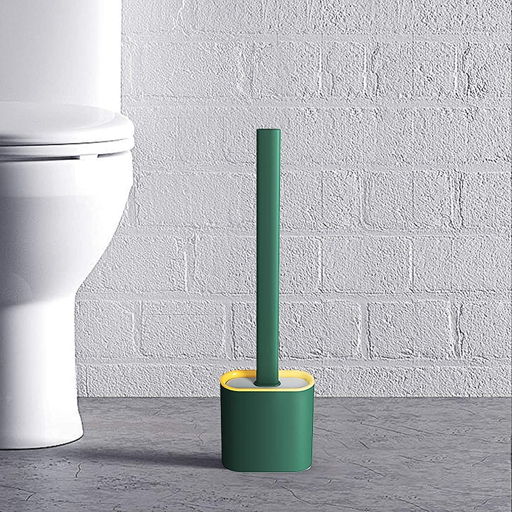 Escova Vaso Sanitario Cerdas Silicone Slim Verde