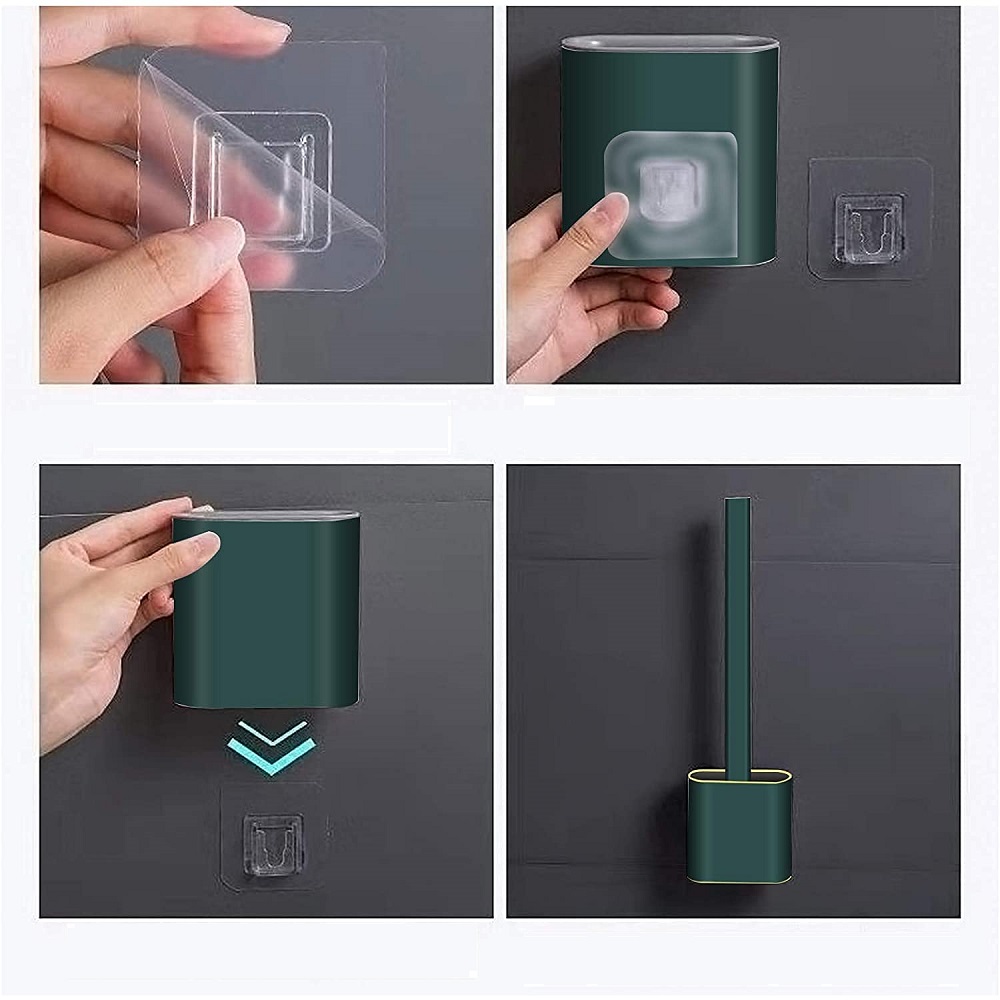Escova Vaso Sanitario Cerdas Silicone Slim Verde
