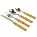 Faqueiro 24 Peças Inox Cabo Plástico Estilo Bambu 