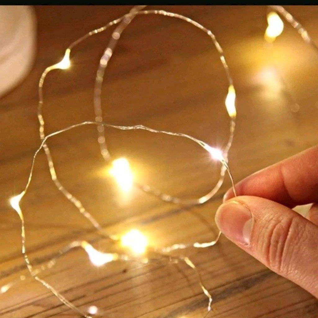 Fio De Fada 30 Lâmpadas Cordão Luz LED Amarelo 3 Metros