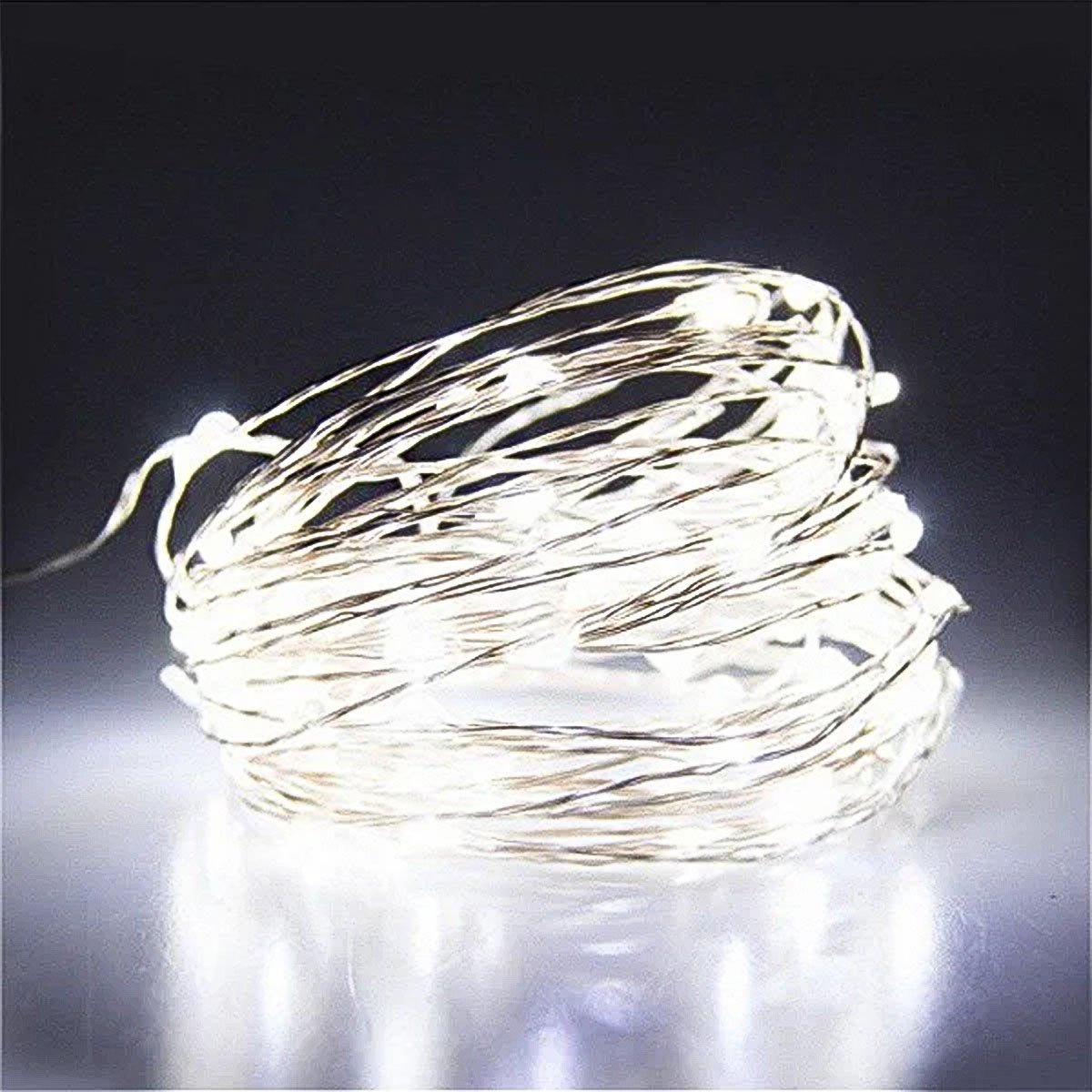 Fio de Fada LEDs Branco 100 Lâmpadas Musical Natal 10M USB