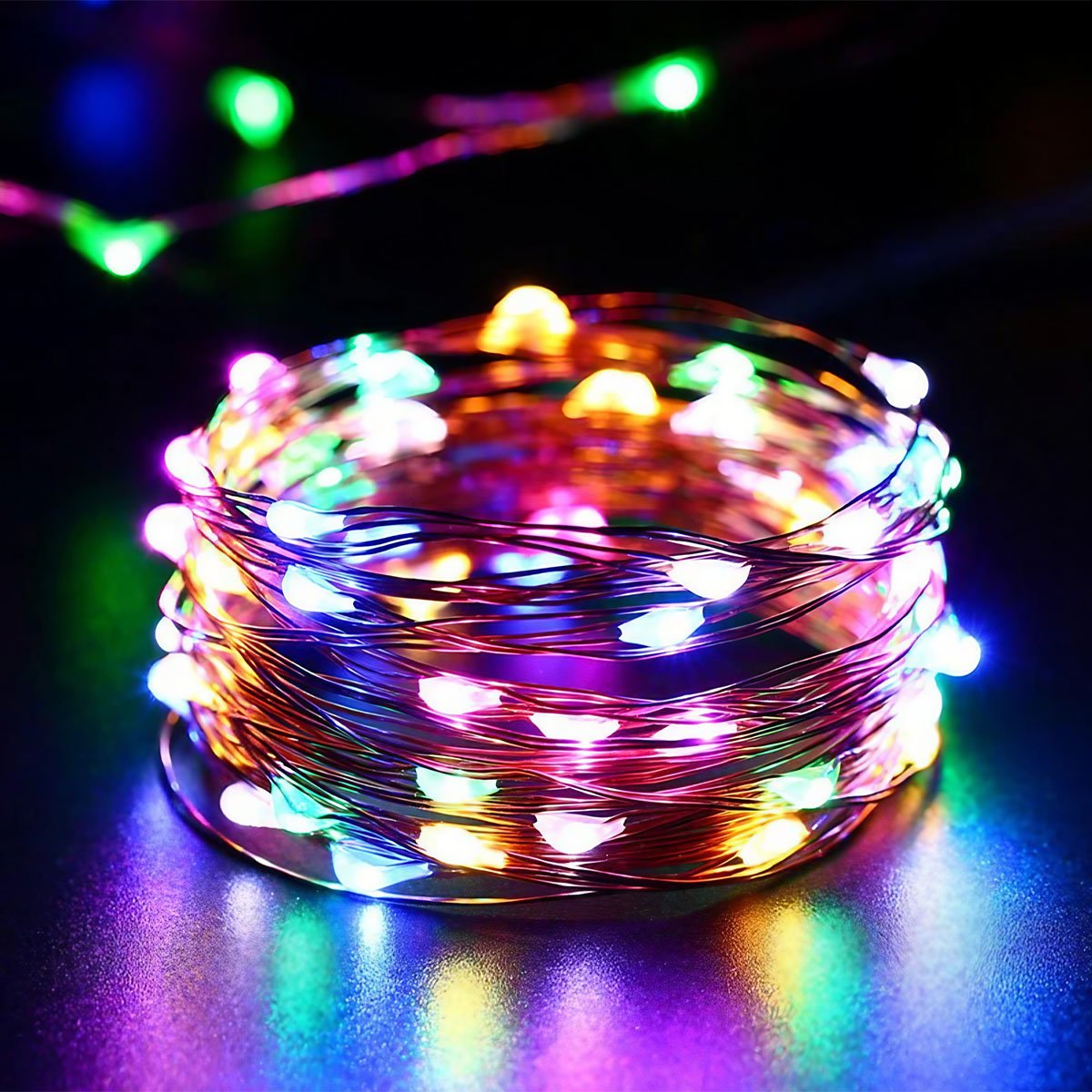Fio de Fada LEDs Colorido 100 Lâmpadas Musical Natal 10M USB