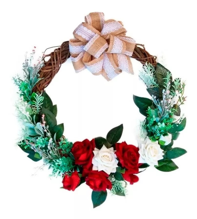 Floreal Guirlanda De Porta C Laço Decor Natal E Primavera