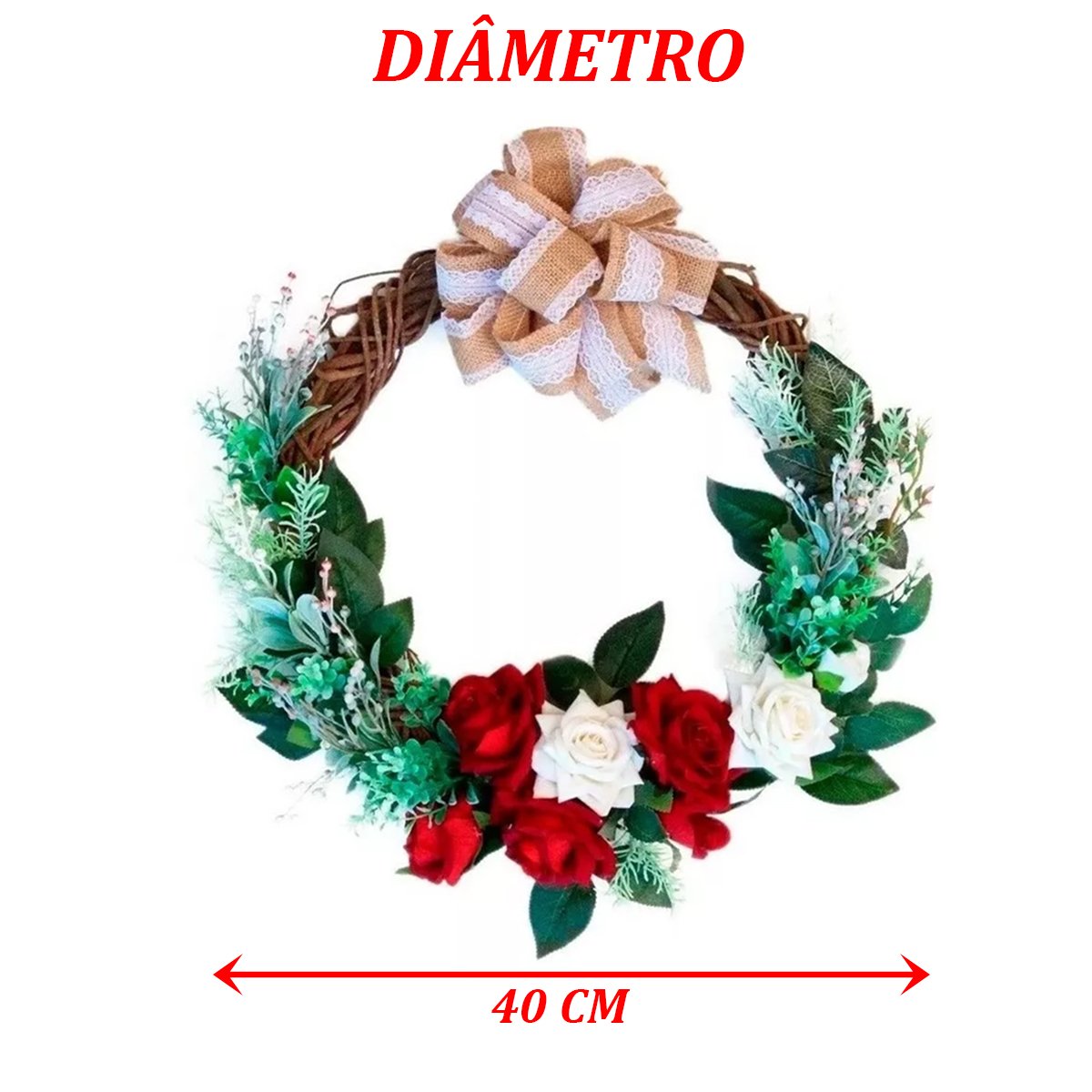 Floreal Guirlanda De Porta C Laço Decor Natal E Primavera
