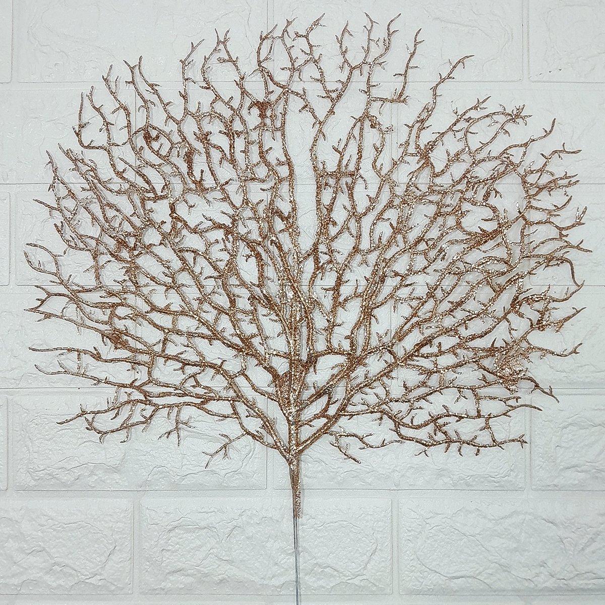 Flores Algas Coral Natal Gliter Rose Gold 40x50cm Kit 8pçs