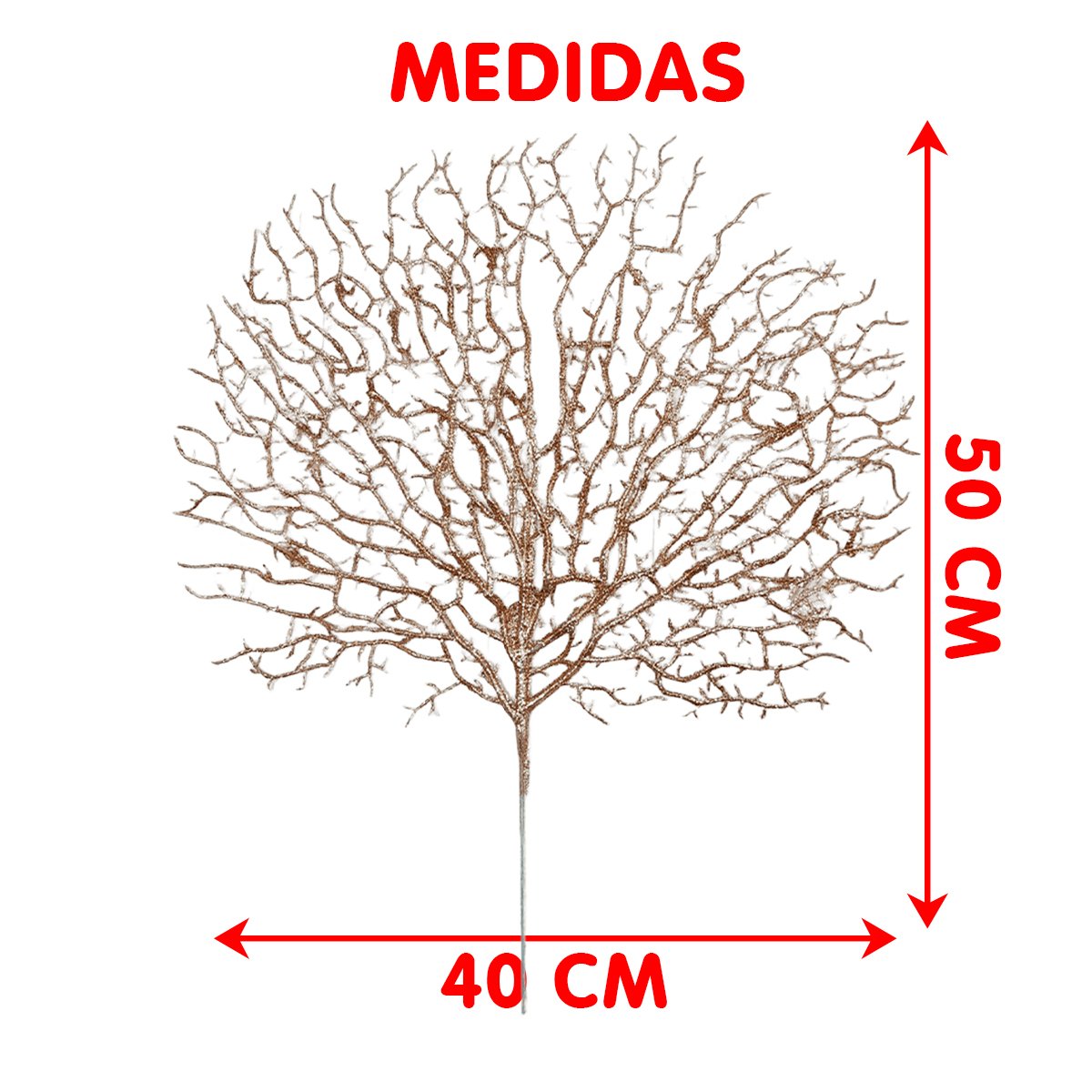 Flores Algas Coral Natal Gliter Rose Gold 40x50cm Kit 8pçs