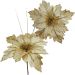 Flores Brilhantes Dourada Decoração Natal De 40cm Kit 10pçs
