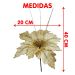 Flores Brilhantes Dourada Decoração Natal De 40cm Kit 10pçs