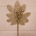 Flores Enfeite Árvore Natal Gliter Dourado De 45cm Kit 12pçs
