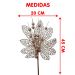 Flores Enfeite Árvore Natal Gliter Rose Gold 45cm Kit 8pçs