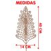 Folhas Flores Árvore Natal Gliter Rose Gold 40cm Kit 8pçs