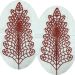 Folhas Flores Árvore Natal Gliter Vermelho De 40cm Kit 6pçs