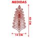 Folhas Flores Enfeite Árvore Natal Gliter Prata 40cm 12pçs