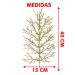 Folhas Flores Enfeite Natal Gliter Dourado De 40cm Kit 4pçs