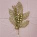 Folhas Flores Enfeite Natal Gliter Dourado De 45cm Kit 12pçs