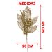 Folhas Flores Enfeite Natal Gliter Dourado De 45cm Kit 12pçs