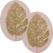 Folhas Flores Enfeite Natalino Gliter Dourado 35cm Kit 8pçs