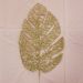 Folhas Flores Enfeite Natalino Gliter Dourado 35cm Kit 8pçs