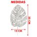 Folhas Flores Enfeite Natalino Gliter Prata 35cm Kit 8pçs