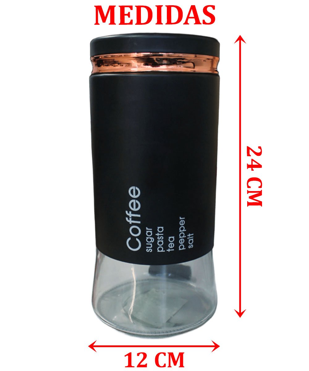 Frasco Pote Coffee Vidro Grande Mantimentos Tampa Hermético