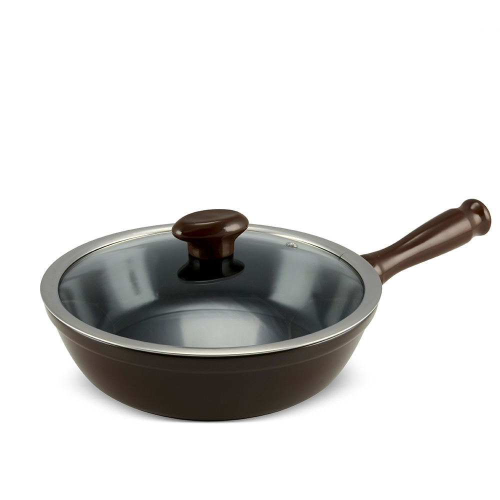 Frigideira Cerâmica com Tampa Chef 1,8 Litros Chocolate 