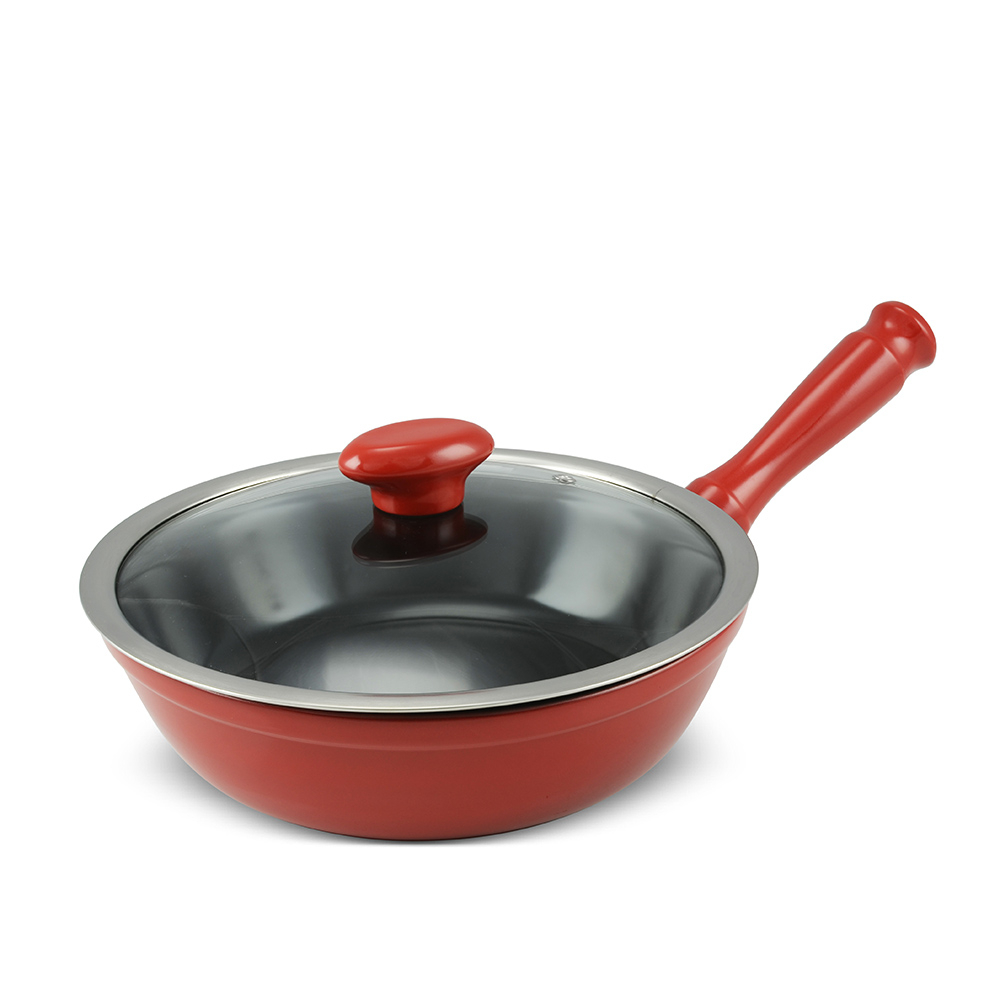 Frigideira Cerâmica com Tampa Chef 1,8 Litros Vermelha 
