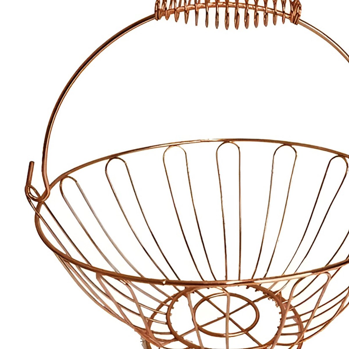 Fruteira De Mesa Aramada Redonda Inoxidável Rose Gold 24cm