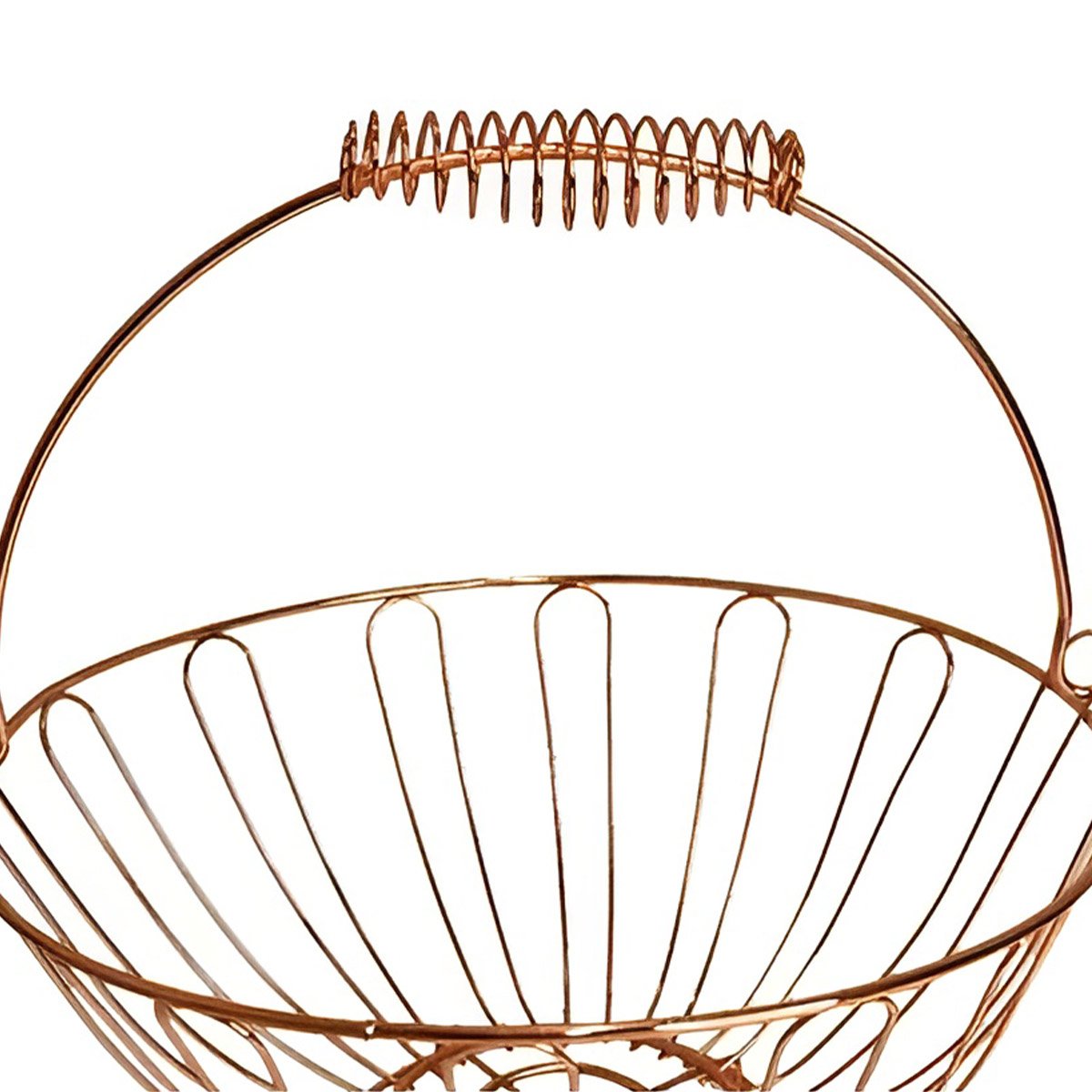 Fruteira De Mesa Aramada Redonda Inoxidável Rose Gold 24cm