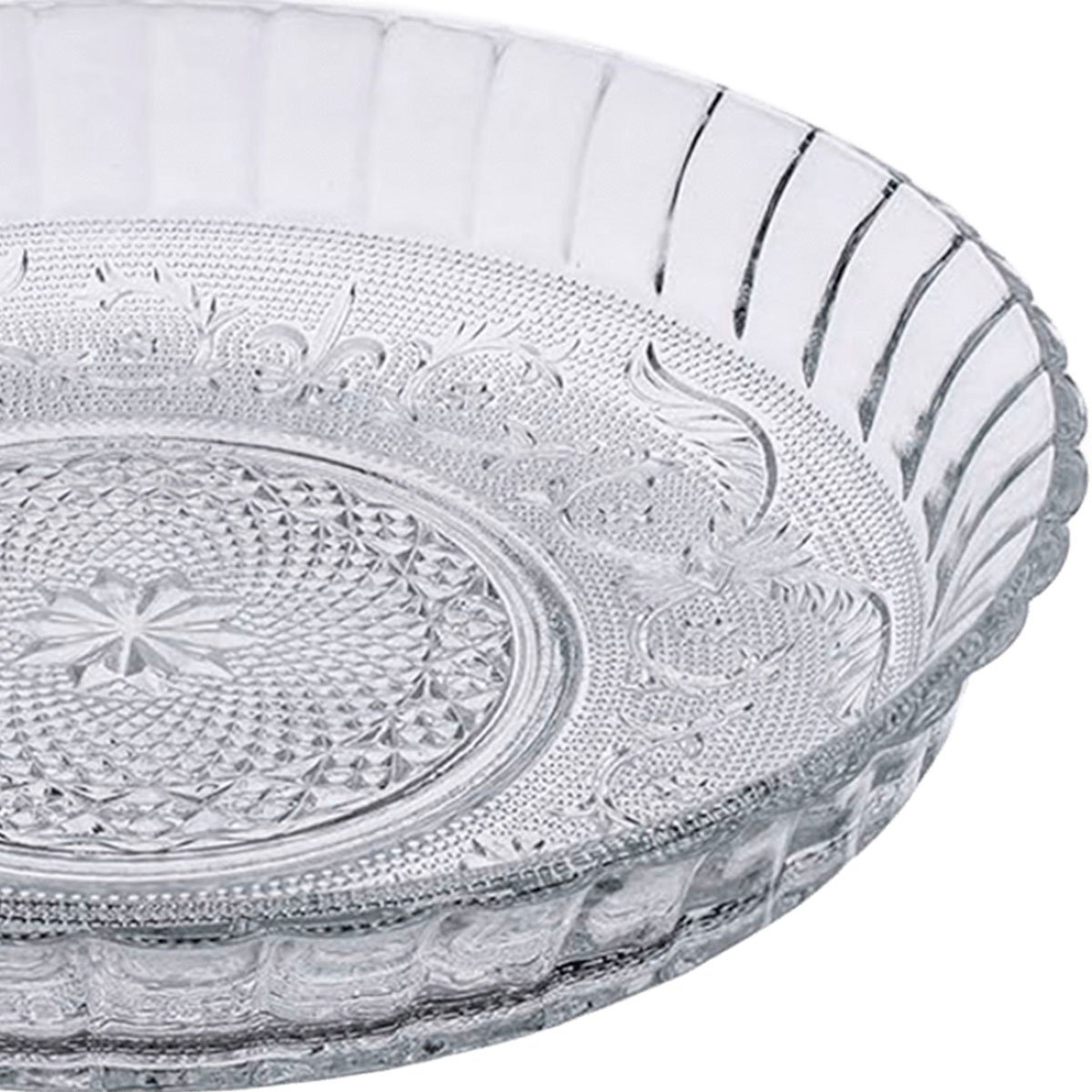 Fruteira Redonda Centro De Mesa Transparente Em Vidro 30cm