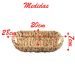 Fruteira Retangular Enfeite Palha Seagrass Natural 28cm