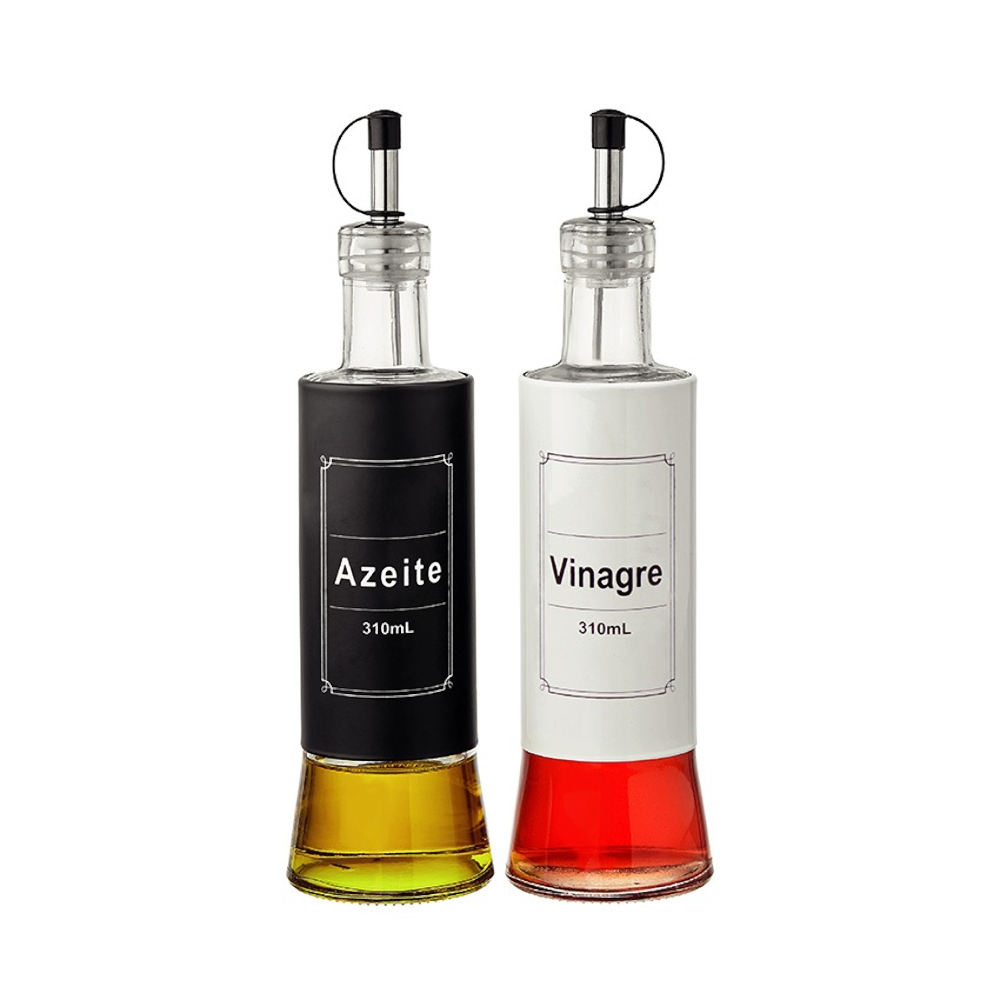 Galheteiro de Vidro e Inox 310mL 2 Peças  