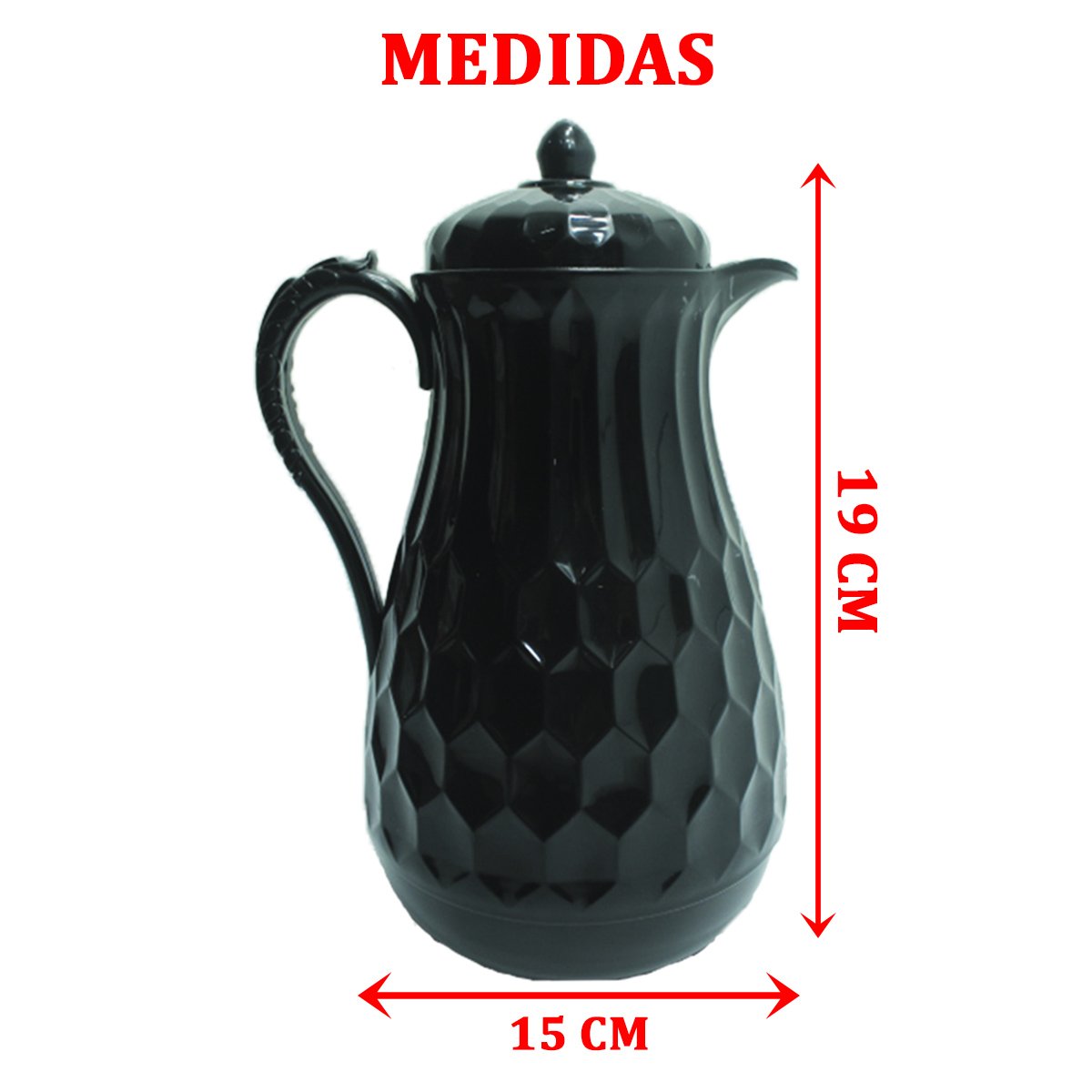 Garrafa Térmica 1L Preto Elegante Vintage Café Bulé Chá