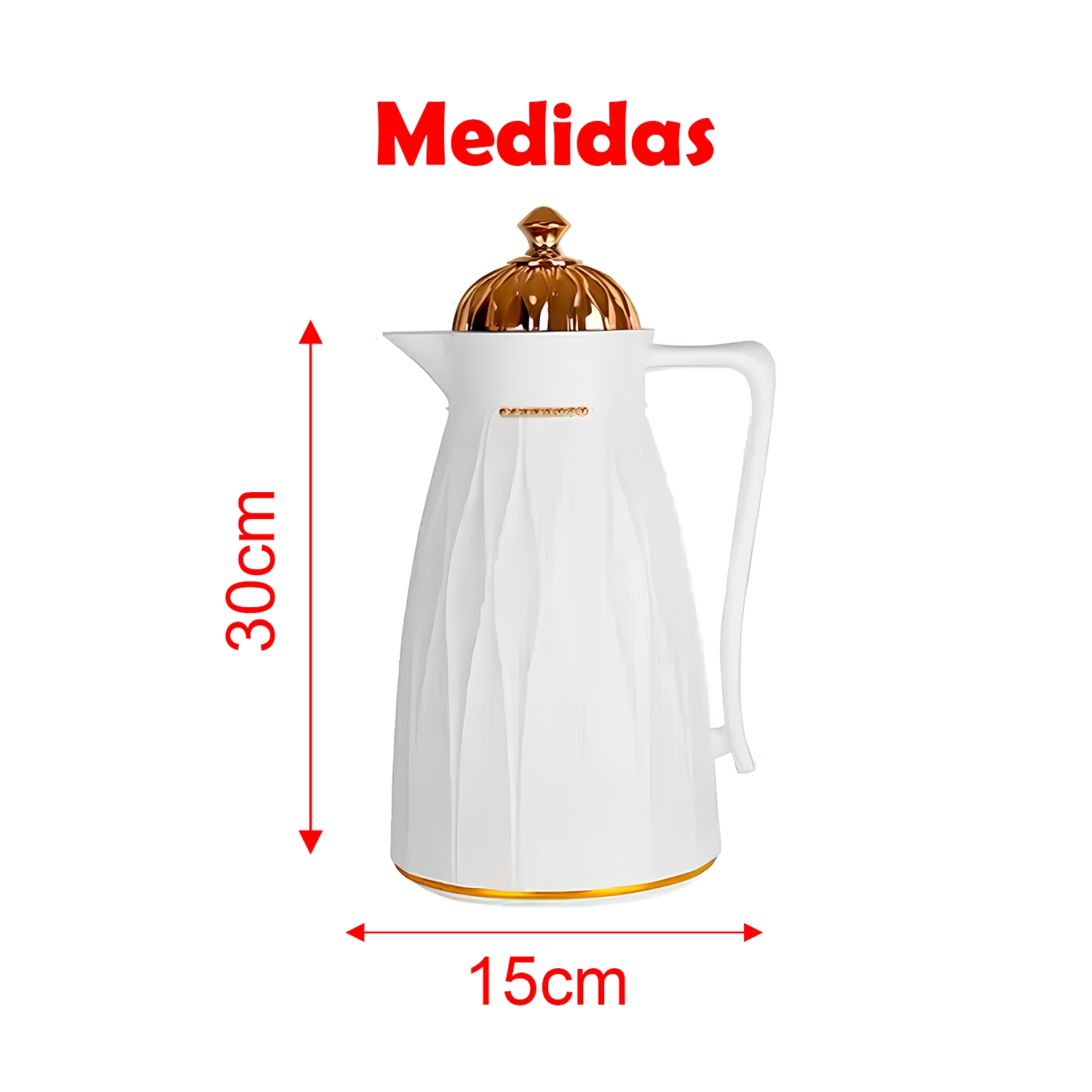 Garrafa Térmica Arábica Luxuosa Branca 1L Café E Chá