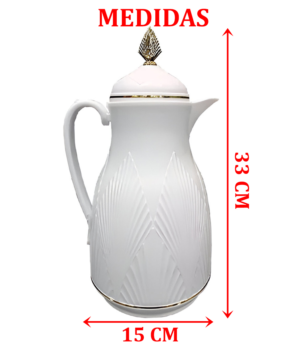 Garrafa Térmica De Mesa Branco 1 Litro Chimarrão Chá Leite