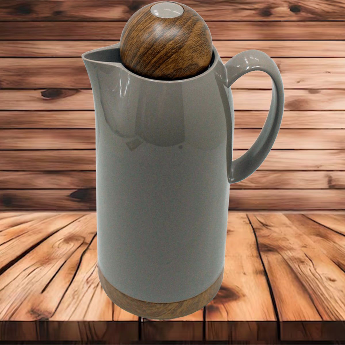 Garrafa Térmica De Mesa Colin Cinza Chá Café Chimarrão De 1L