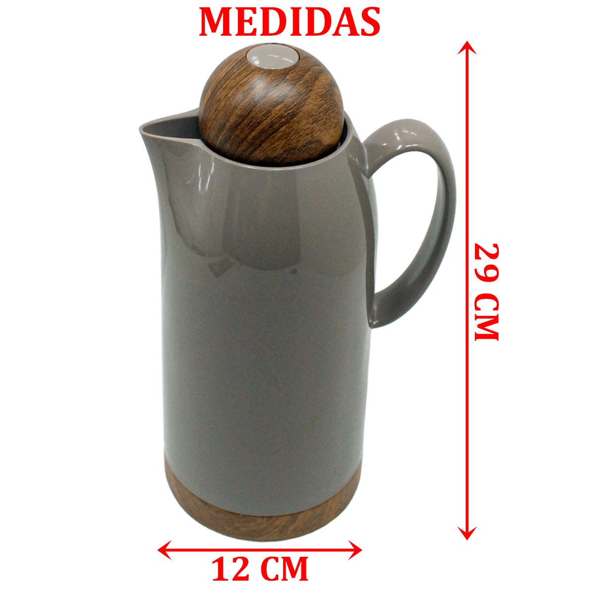 Garrafa Térmica De Mesa Colin Cinza Chá Café Chimarrão De 1L