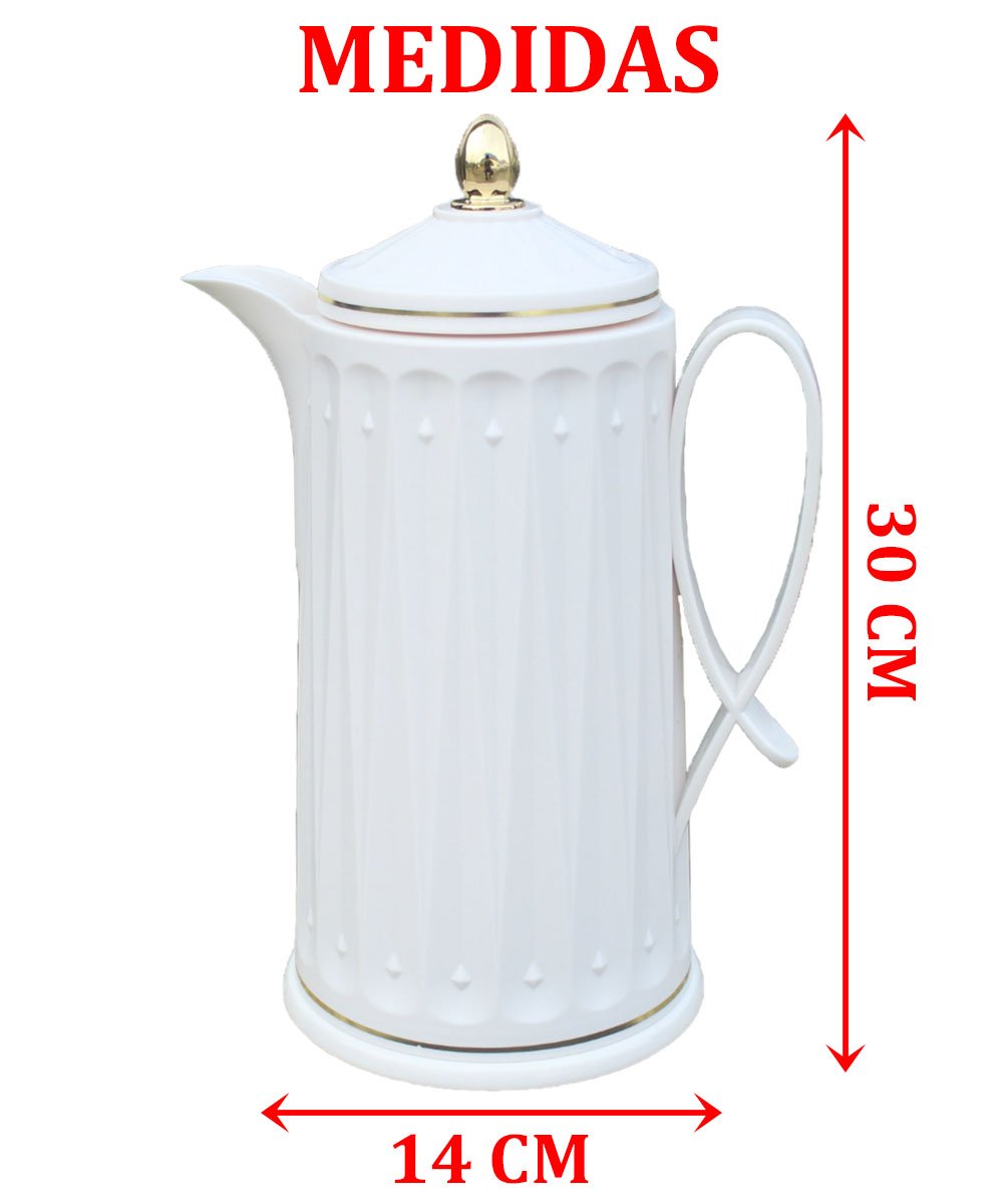 Garrafa Térmica De Mesa Cream Whlte Café Chá Leite De 1Litro